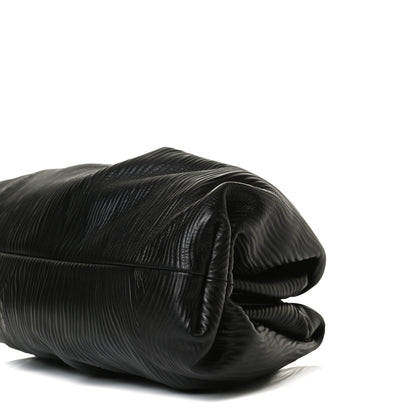 Bottega Veneta Bark Calfskin Embossed The Pouch Oversized Clutch Black 10 of 12