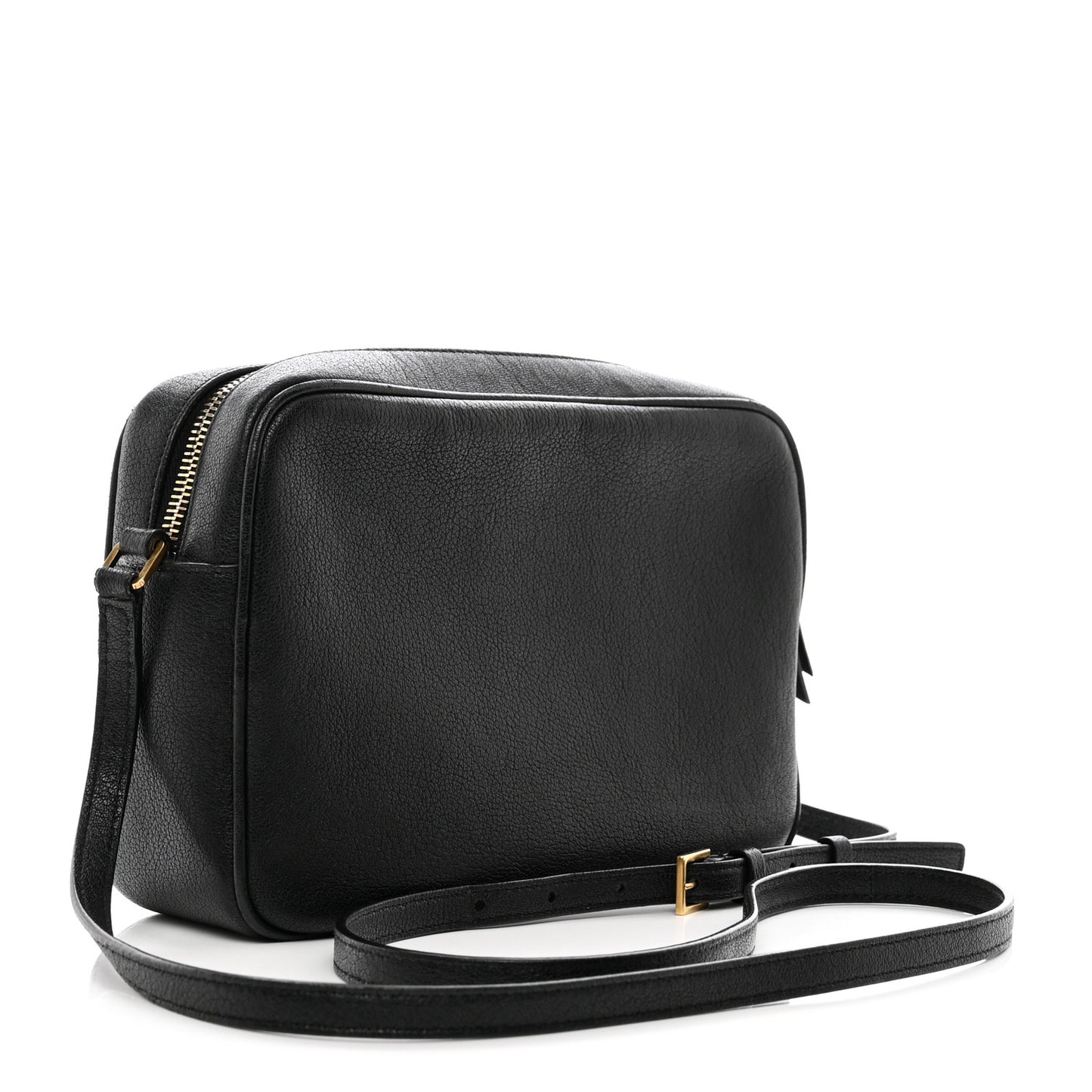 Grained Lambskin Monogram Lou Camera Bag Black