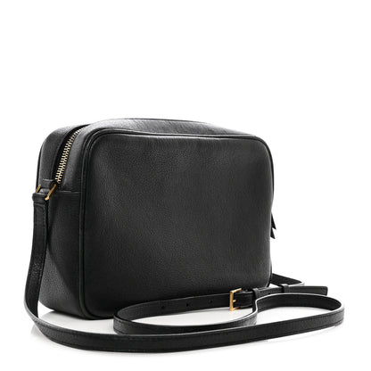Saint Laurent Grained Lambskin Monogram Lou Camera Bag Black 3 of 9