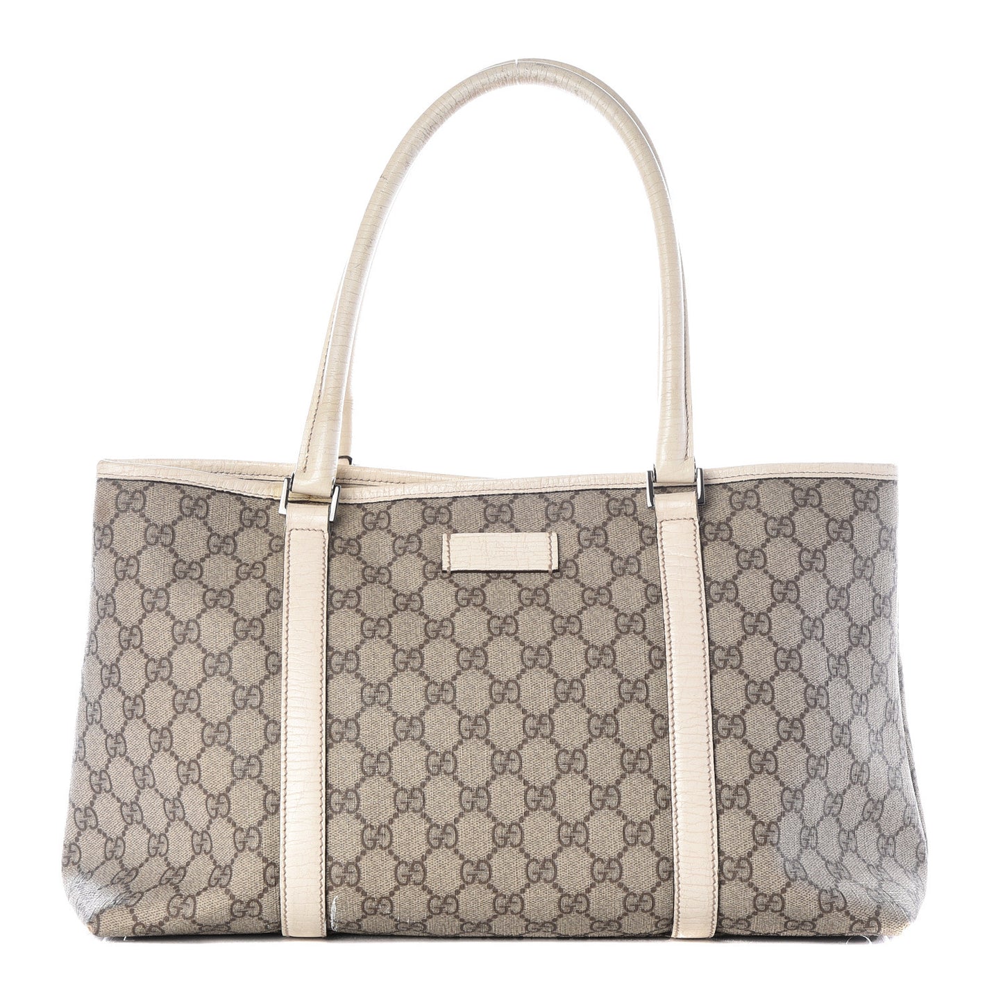 GG Plus Monogram Medium Joy Tote White