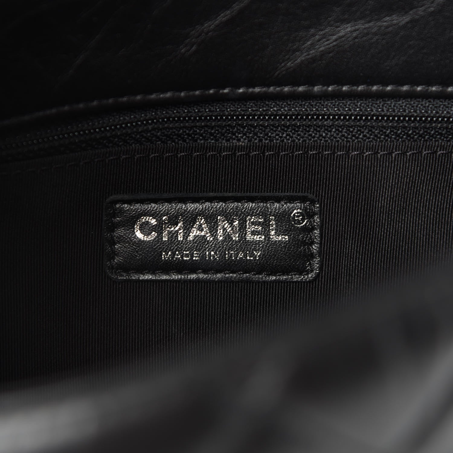 Chanel Crumpled Calfskin Medium Chain All Over Flap Black 8 of 11