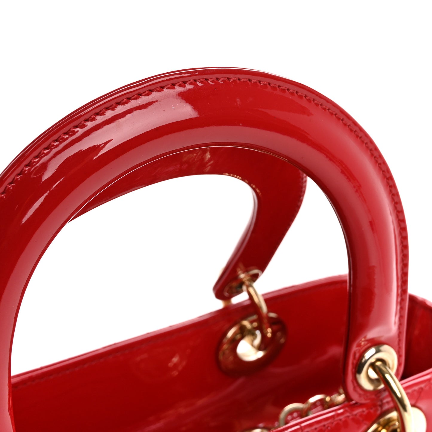 Patent Cannage Medium Lady Dior Red