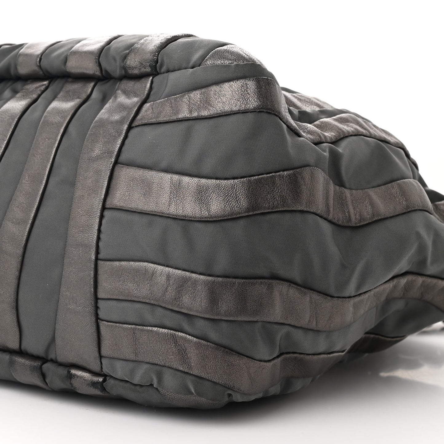 Metallic Nappa Tessuto Nylon Mordore Stripes Tote Ardesia Mord