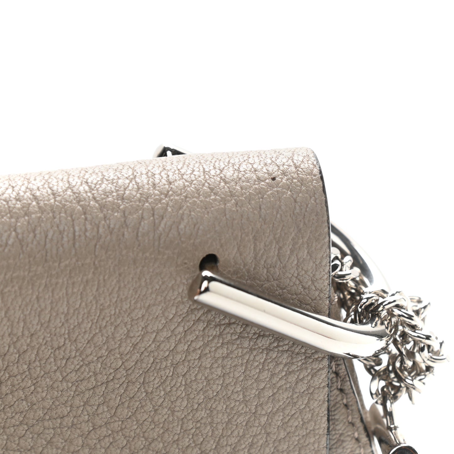 Grained Lambskin Drew Shoulder Bag Motty Grey