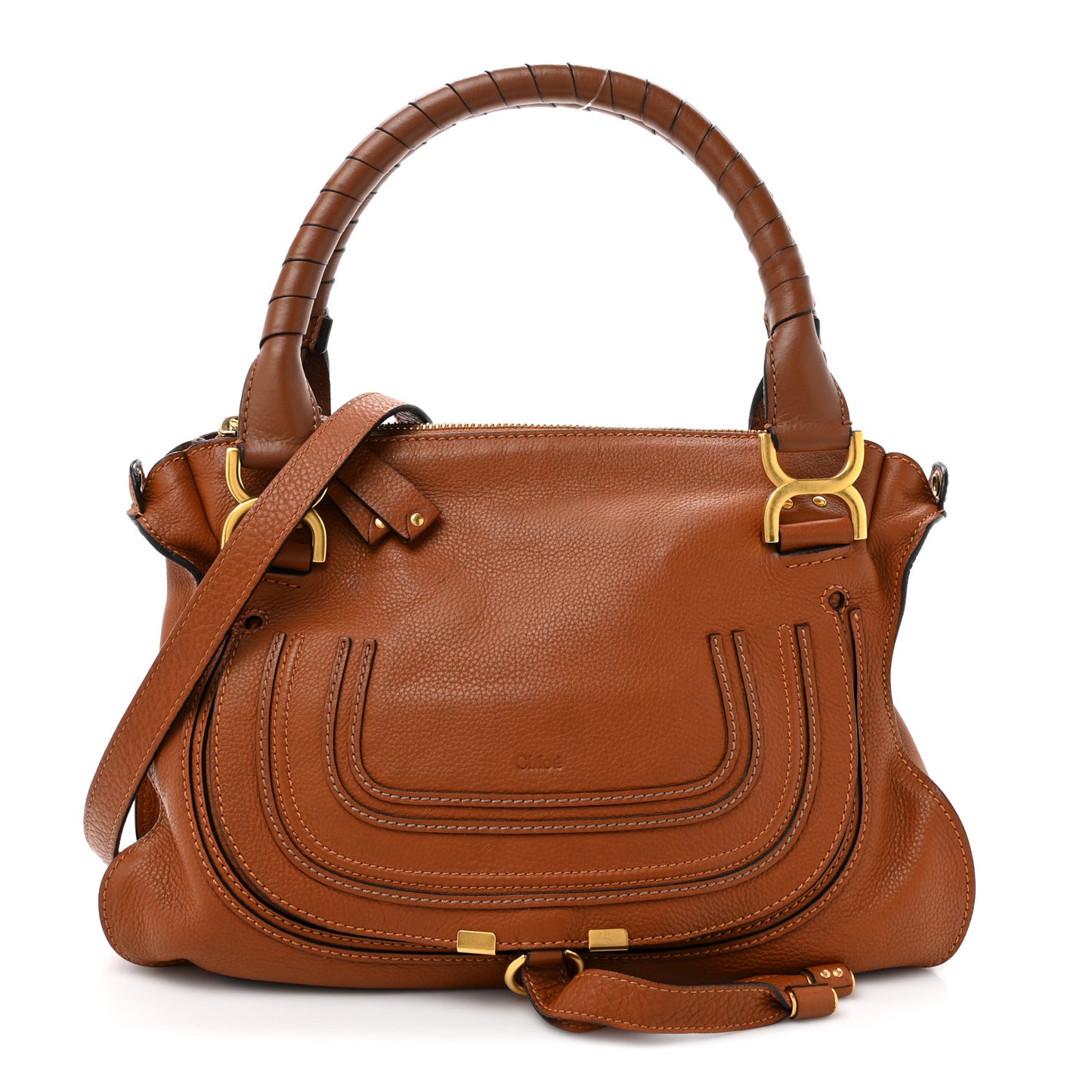 Calfskin Medium Marcie Satchel Tan