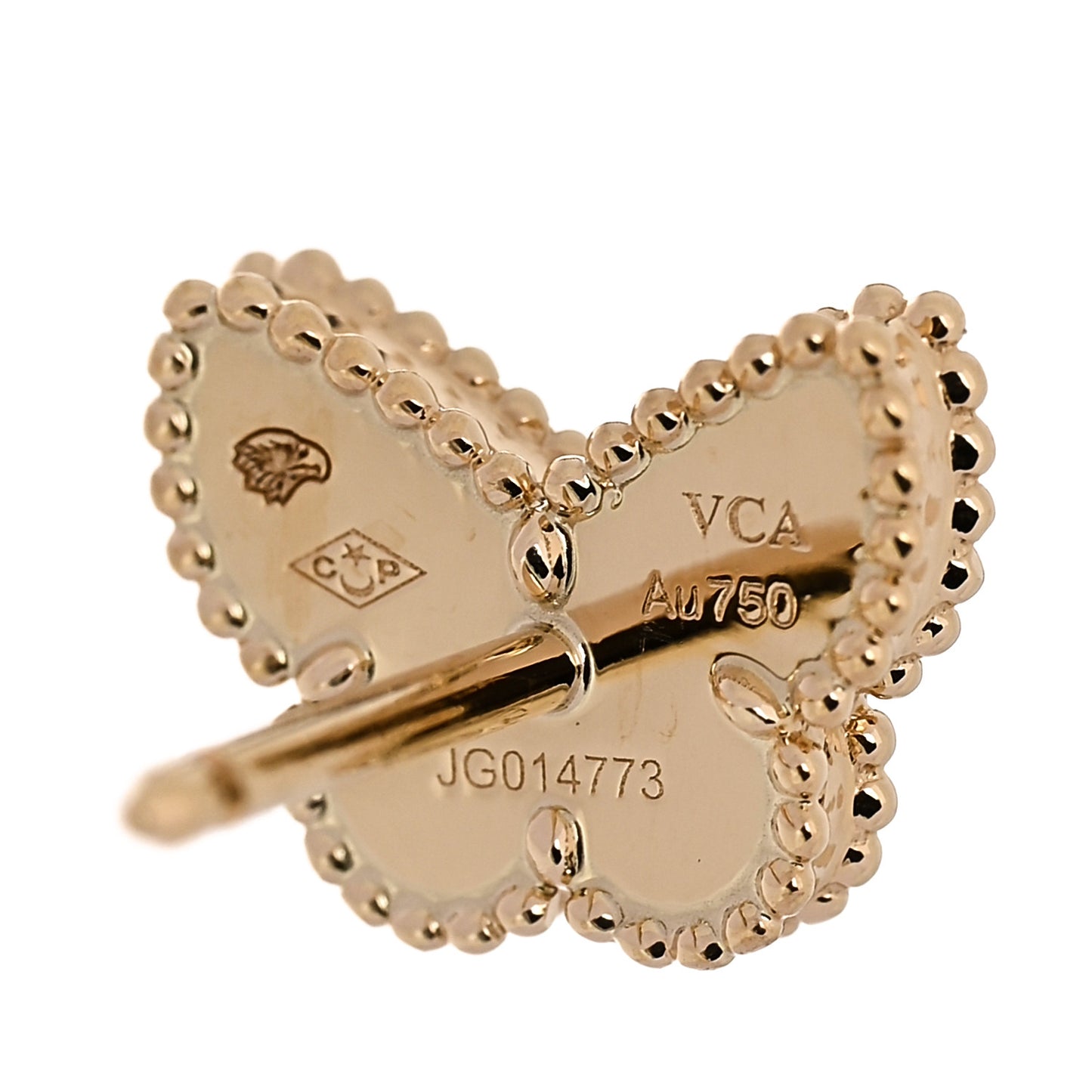 18K Yellow Gold Mother of Pearl Sweet Alhambra Butterfly Earrings