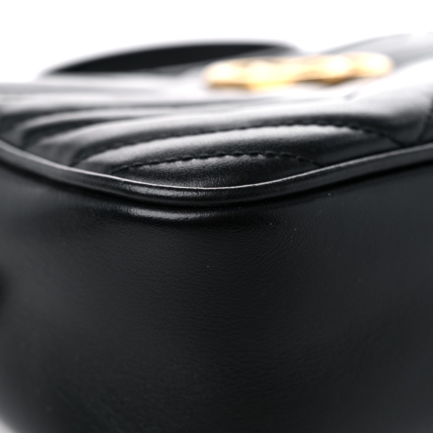 Calfskin Matelasse Small GG Marmont Chain Shoulder Bag Black