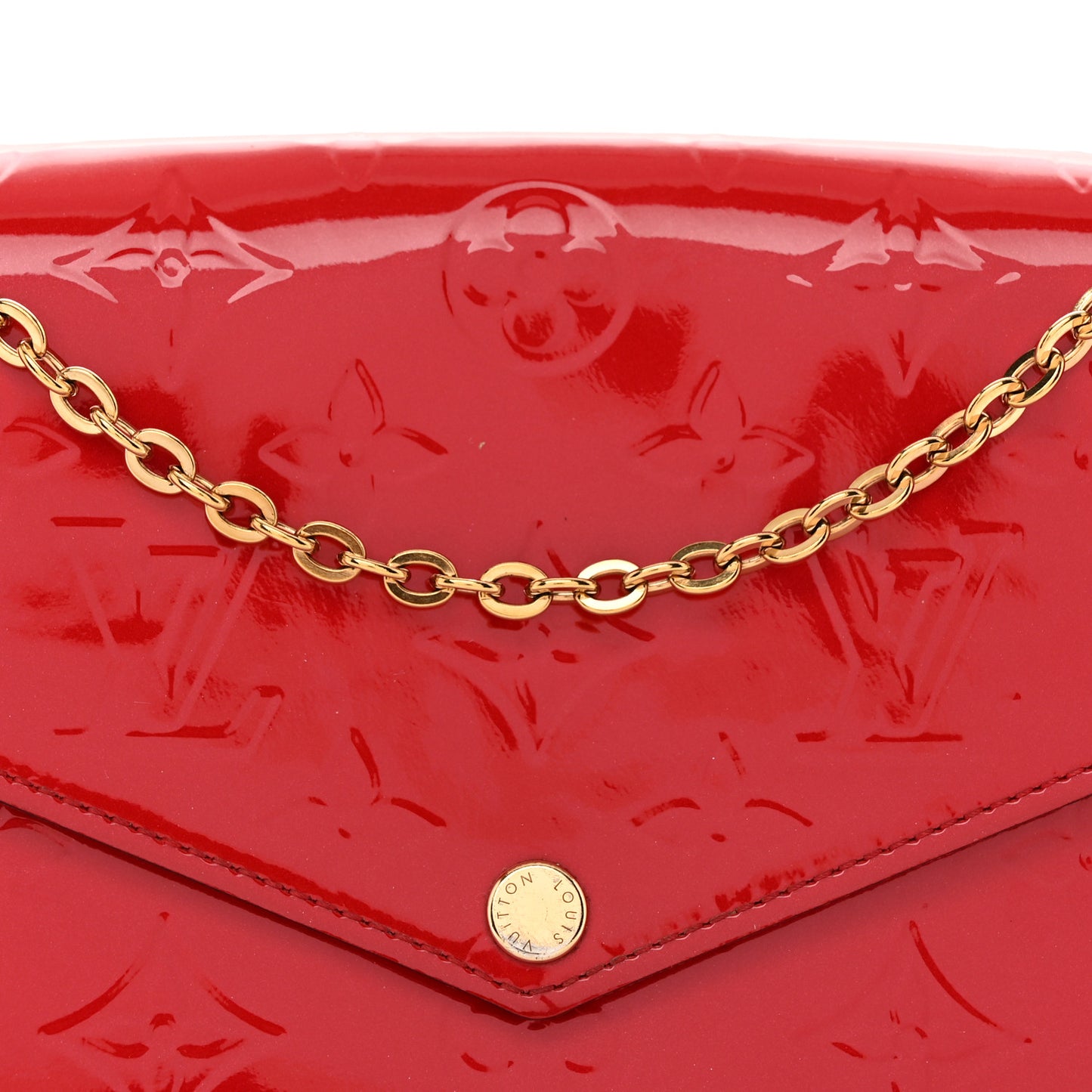 Vernis Felicie Pochette Chain Wallet Cherry