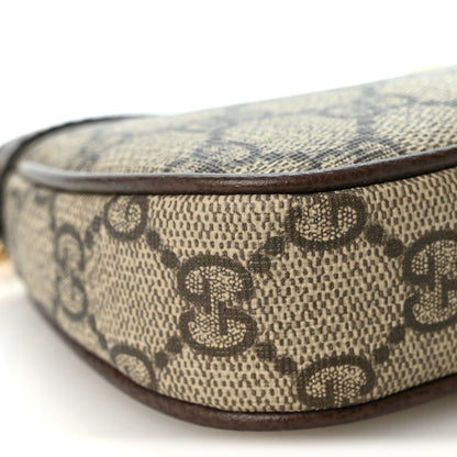 Gucci GG Supreme Monogram Textured Dollar Calfskin Mini Ophidia Chain Bag Beige Ebony 9 of 10