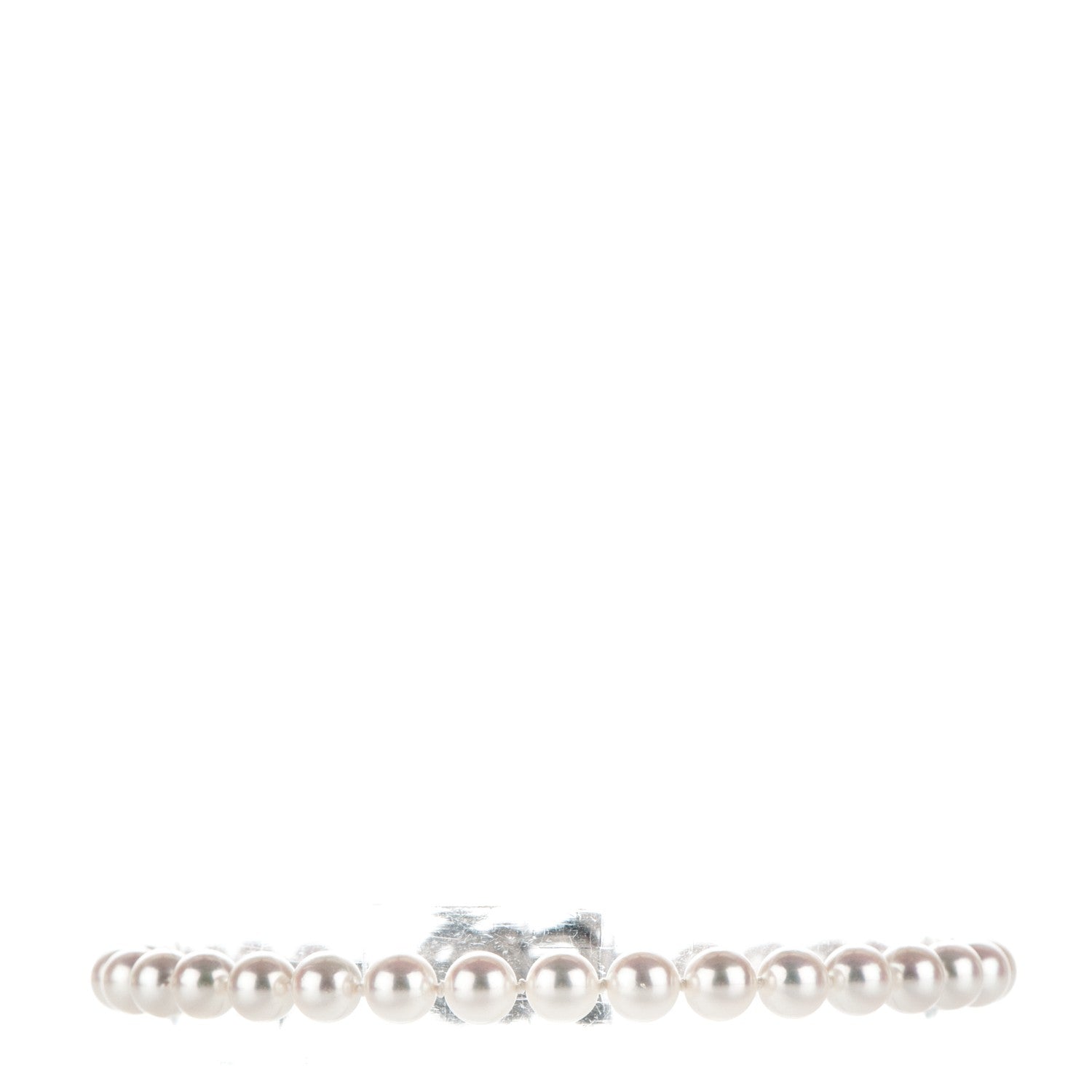Mikimoto 18K White Gold Diamond Akoya Cultured Pearl 5mm Strand Bracelet 2 of 8