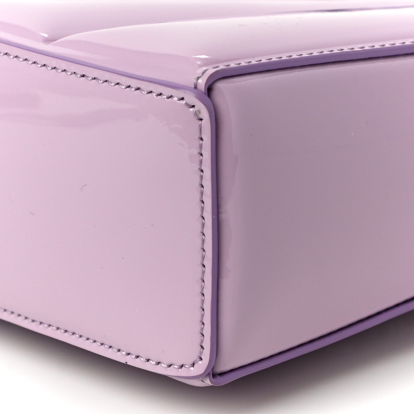 Patent Padded Small Cut Out Shoulder Bag Lilac