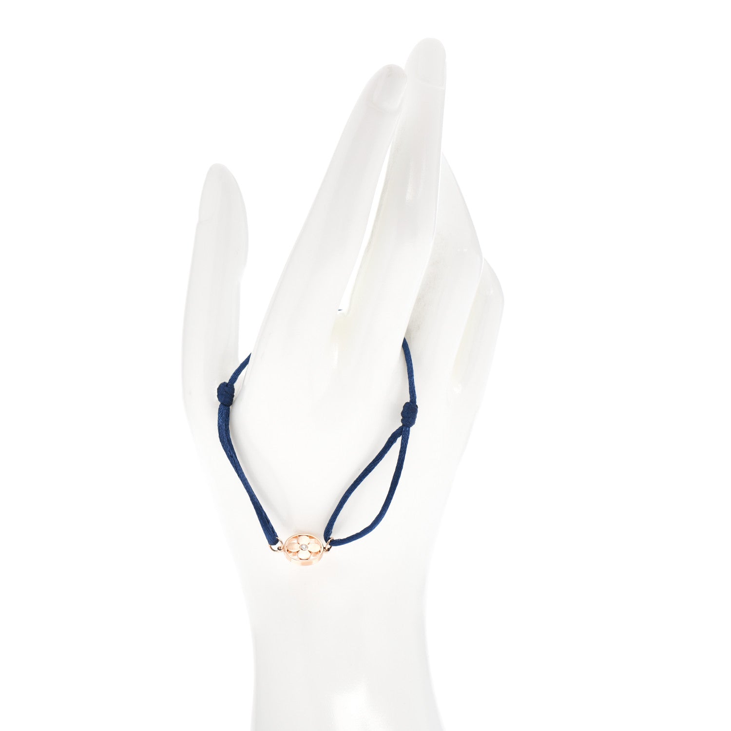 Louis Vuitton 18K Pink Gold Diamond Idylle Blossom Sun Cord Bracelet Blue 3 of 8