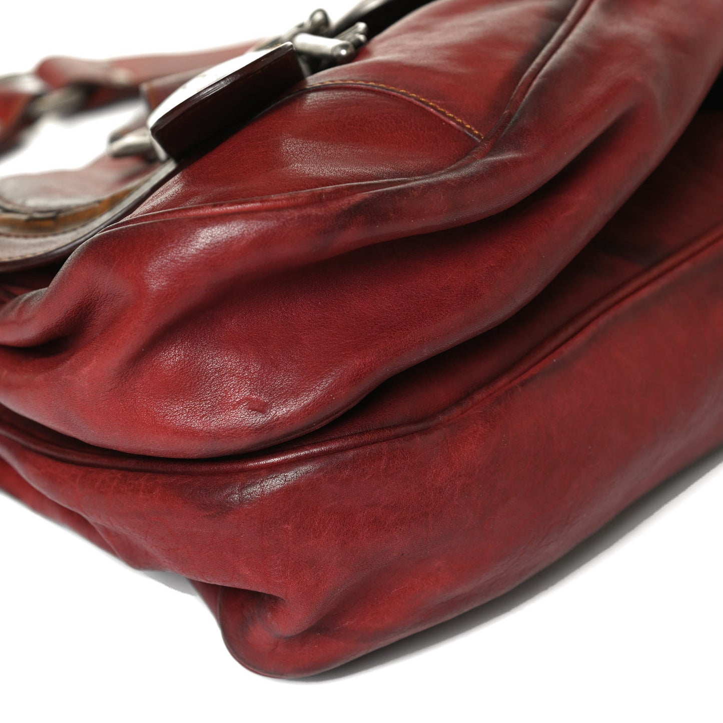 Calfskin Medium Gaucho Double Saddle Bag Red
