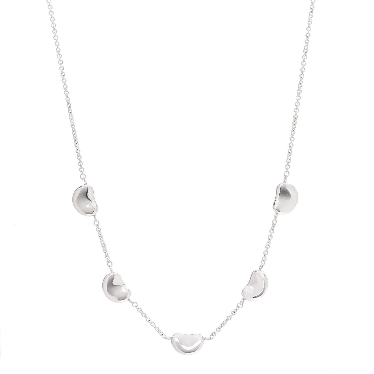 Sterling Silver 9mm Elsa Peretti Five Bean Pendant Necklace