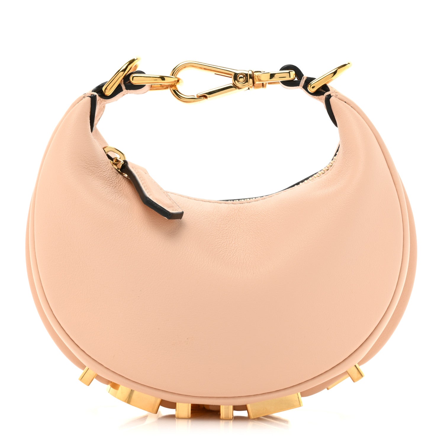 Fendi Vitello Grace Matte Nano Fendigraphy Hobo Charm Light Rose 1 of 10