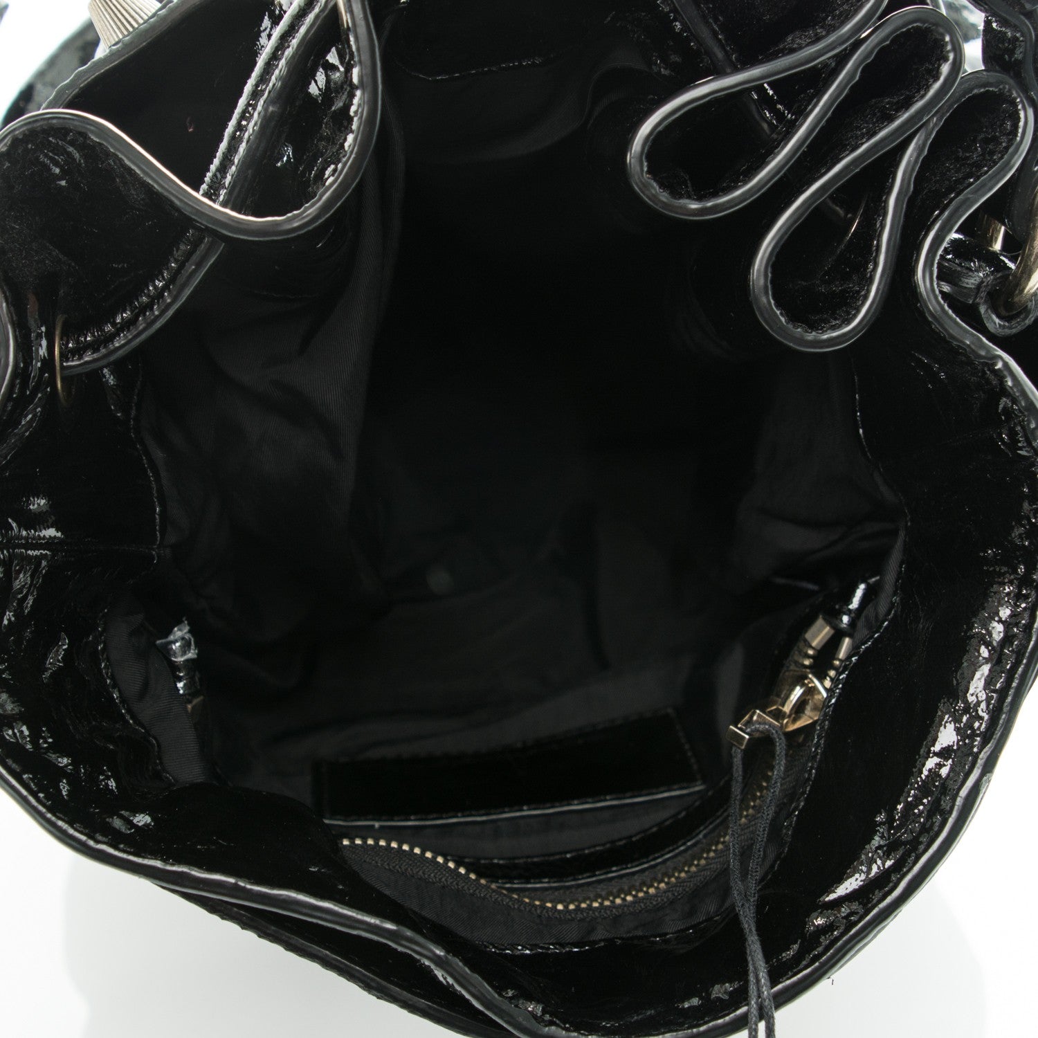 Alexander Wang Patent Diego Bucket Bag Black Brass Hardware 5 of 7