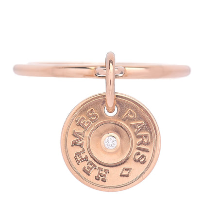 Hermes 18K Rose Gold Diamond Gambade Ring 49 4.75 1 of 6