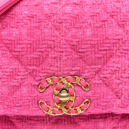 Chanel Tweed Quilted Chanel 19 Waist Bag Pink 8 of 10