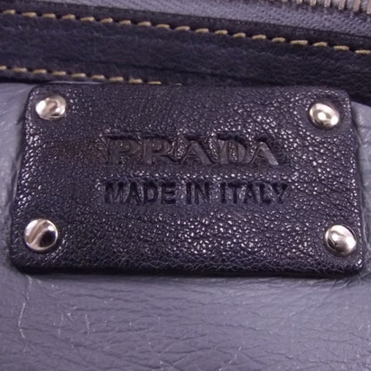 Prada Leather Buckles Tote Blue 9 of 11