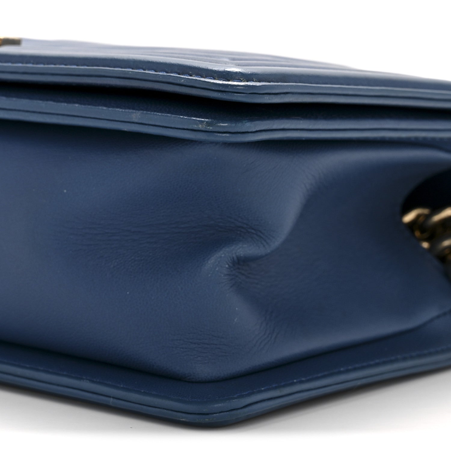 Chanel Lambskin Chevron Quilted Medium Boy Flap Blue 10 of 14