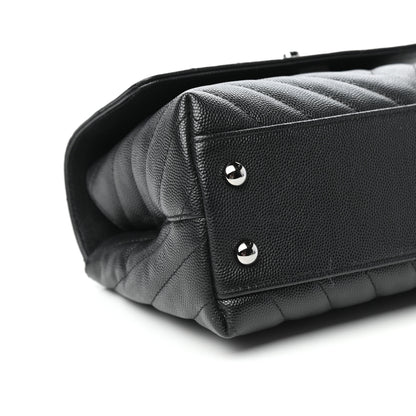 Chanel Caviar Chevron Quilted Mini Coco Handle Flap Black 8 of 10