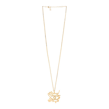 Chanel Metal Diamantes CC Pendant Necklace Gold 3 of 5