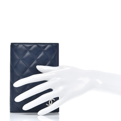 Chanel Lambskin Quilted Passport Holder Navy 2 of 8