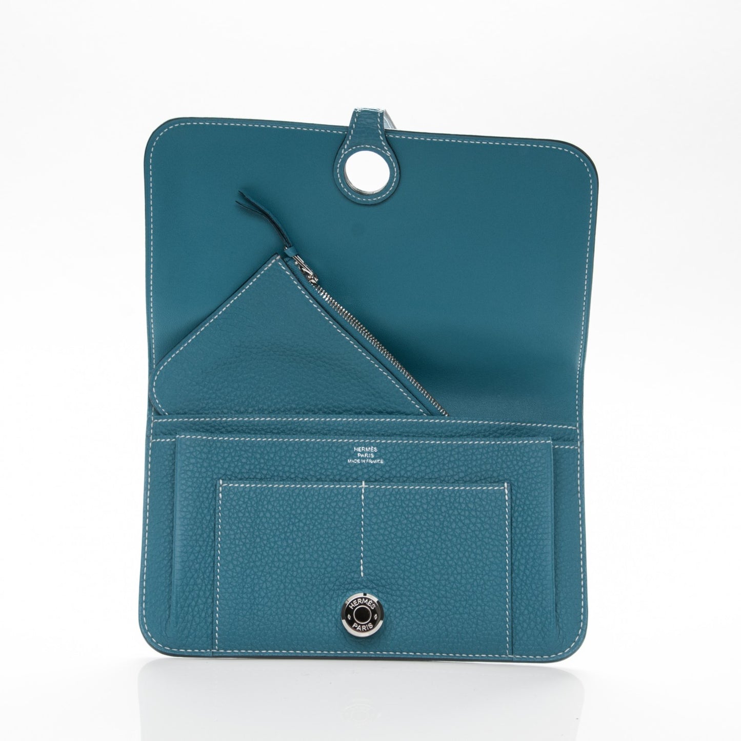 Togo Dogon Duo Wallet Blue Jean