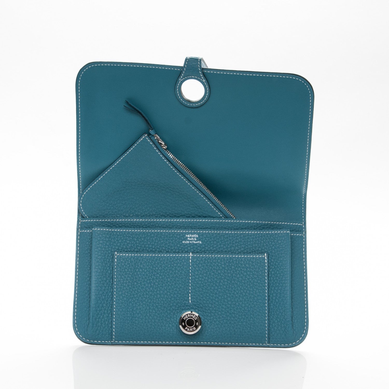 Hermes Togo Dogon Duo Wallet Blue Jean 5 of 7