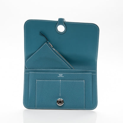 Hermes Togo Dogon Duo Wallet Blue Jean 5 of 7