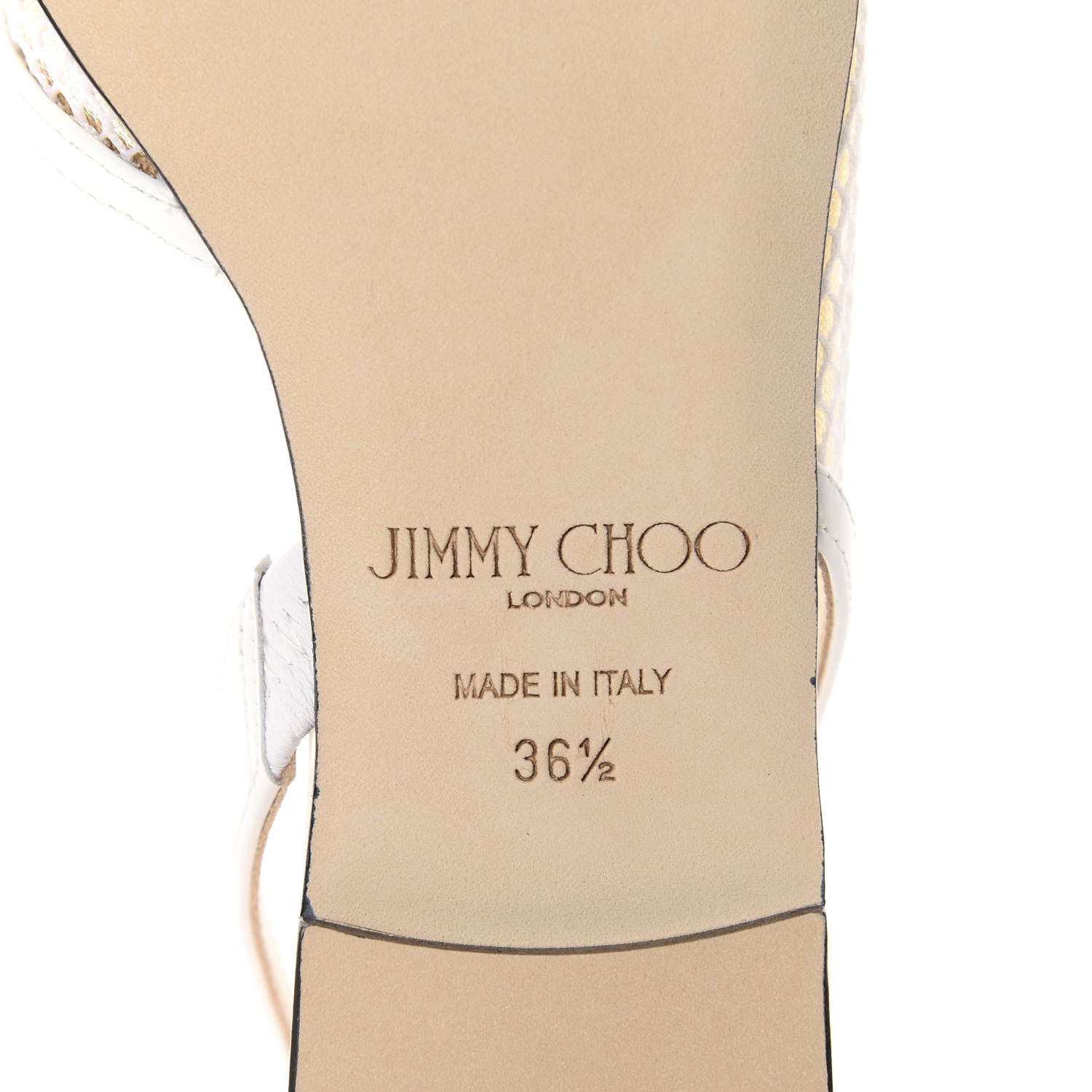 Jimmy Choo Patent Mesh Calfskin Fetto Flats 36.5 Latte 8 of 9