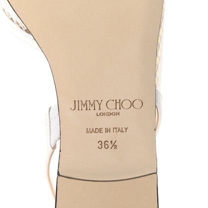 Jimmy Choo Patent Mesh Calfskin Fetto Flats 36.5 Latte 8 of 9