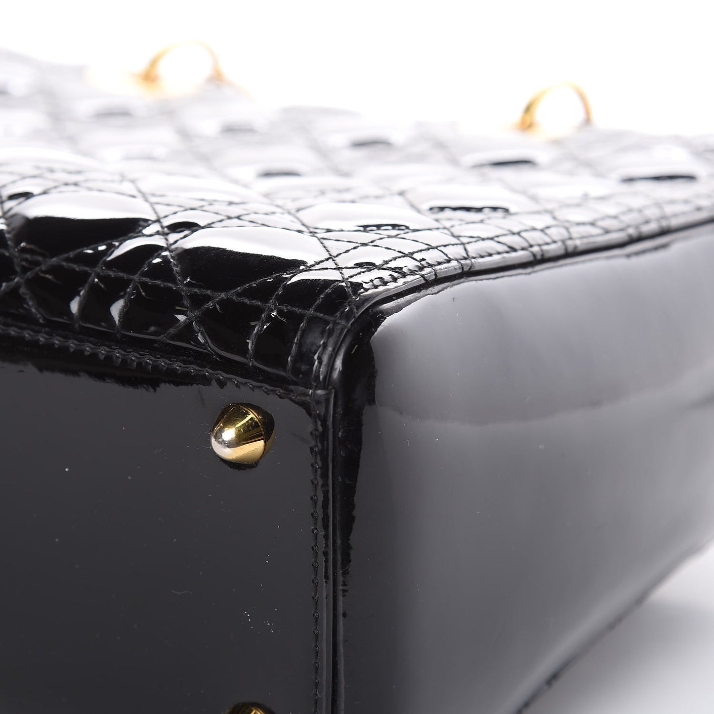 Patent Cannage Large Lady Dior Black