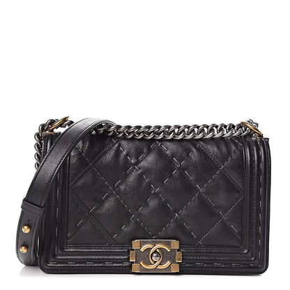 Chanel Calfskin Double Stitch Medium Boy Flap Black 1 of 10