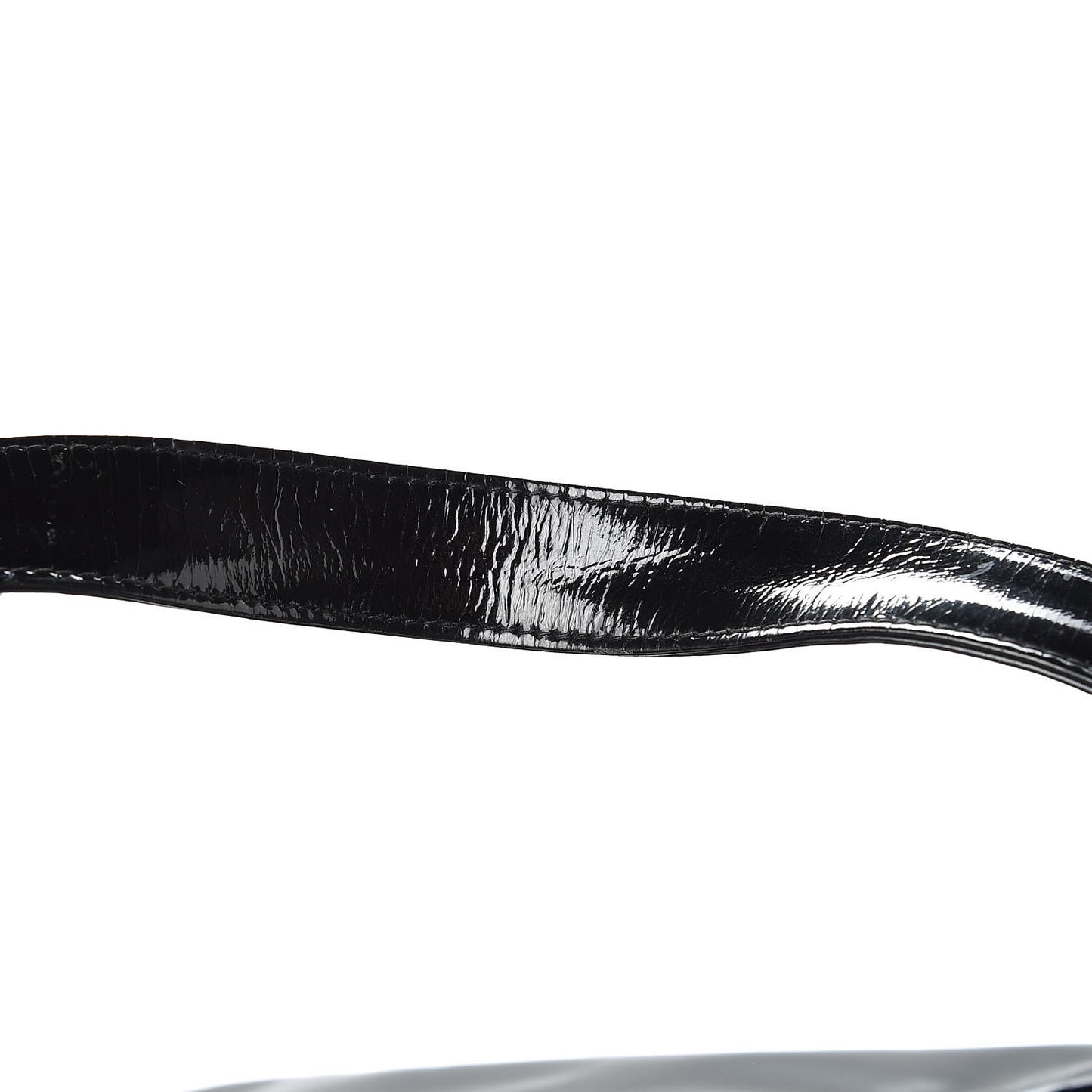 Patent Flap Shoulder Bag Black