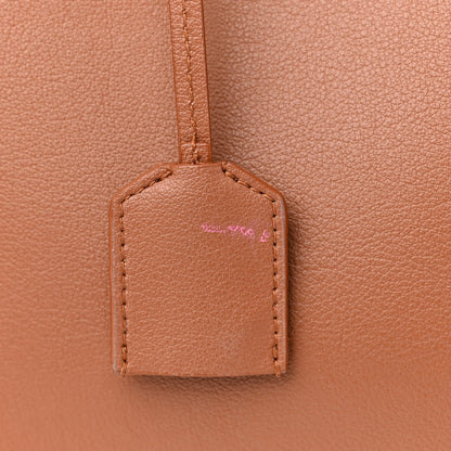 Saint Laurent Calfskin Large Shopping Tote Dark Tan 13 of 17