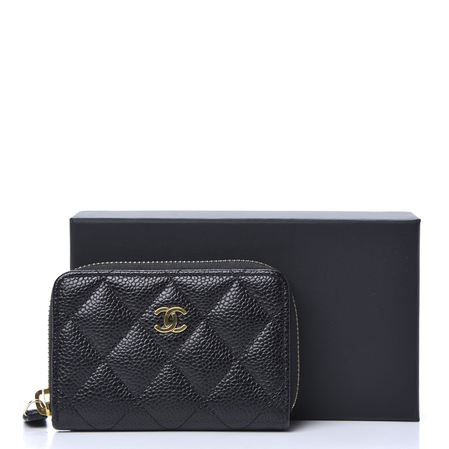 Chanel Caviar Quilted Zip Coin Purse Black 8 of 8