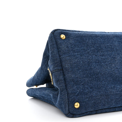 Prada Denim Logo Tote Bleu 10 of 11