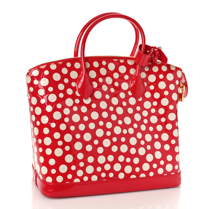Louis Vuitton Vernis Kusama Infinity Dots Lockit MM Red 3 of 8