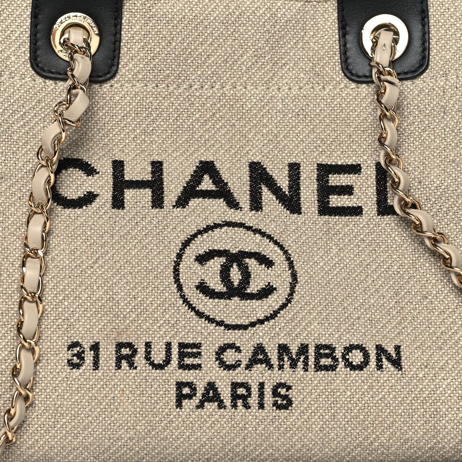 Chanel Mixed Fibers Small Deauville Tote Beige Black 10 of 12