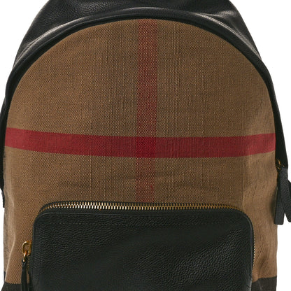 Burberry Mega Check Calfskin Abbeydale Simple Backpack Black Camel 7 of 9