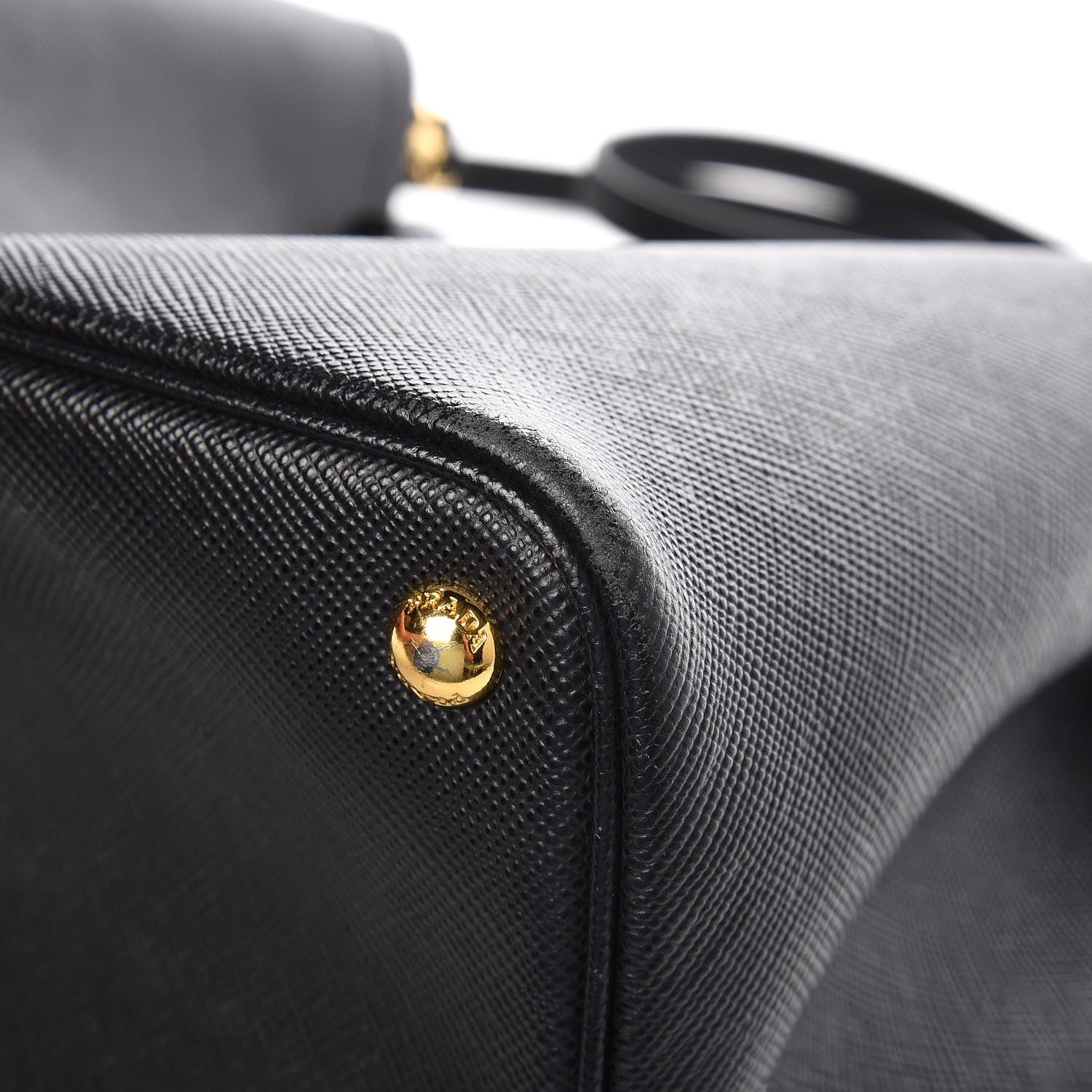 Prada Saffiano Cuir Large Double Bag Black Mughetto 7 of 8