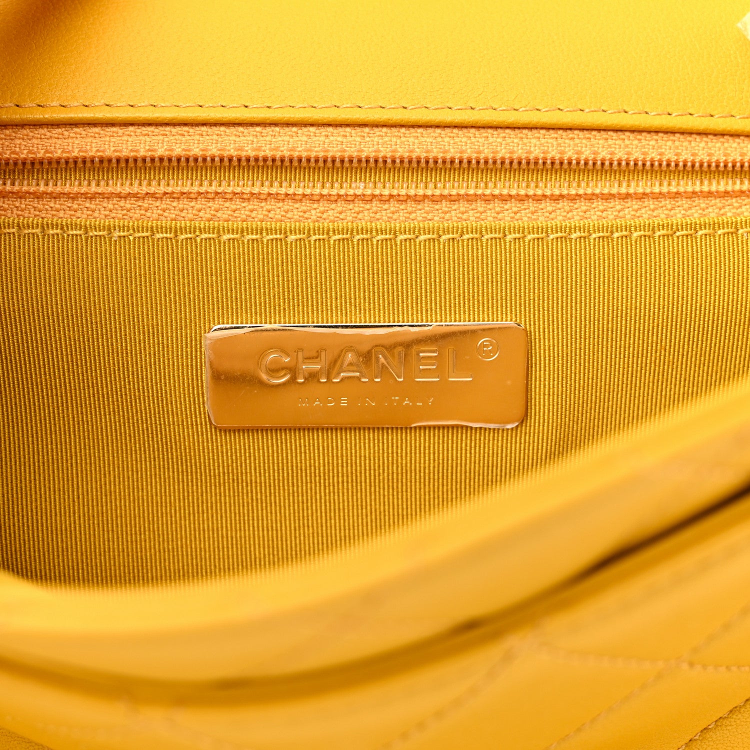 Chanel Lambskin Quilted Chain Infinity Top Handle Flap Yellow 6 of 12