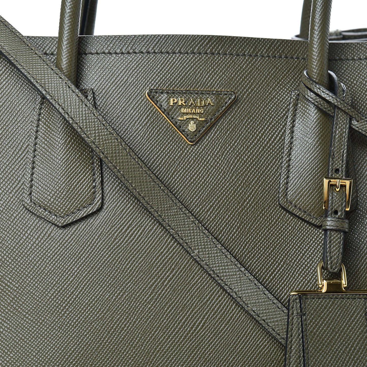 Saffiano Cuir Medium Double Bag Militare Black