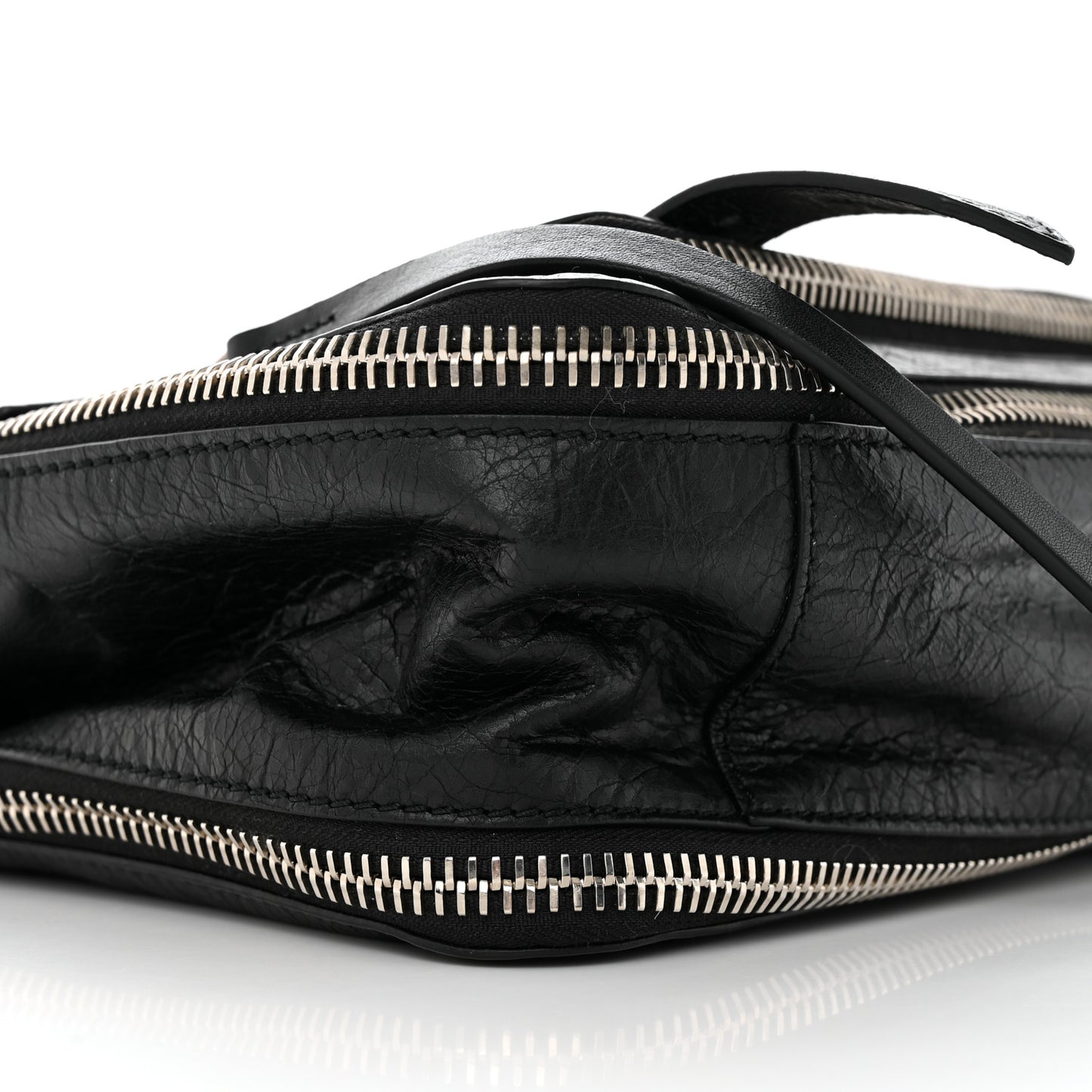 Lambskin Medium PS1 Plus Zip Satchel Black