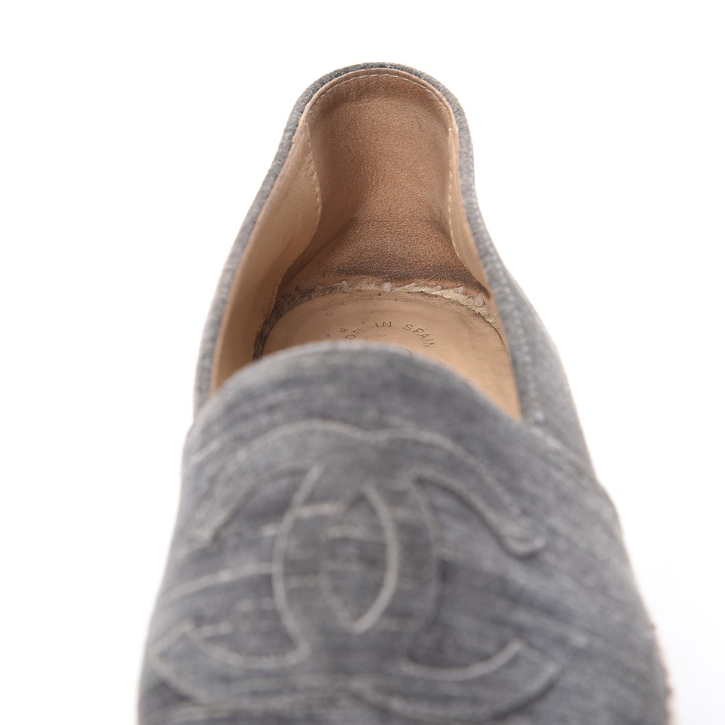 Striated Suede Espadrilles 37 Dark Grey