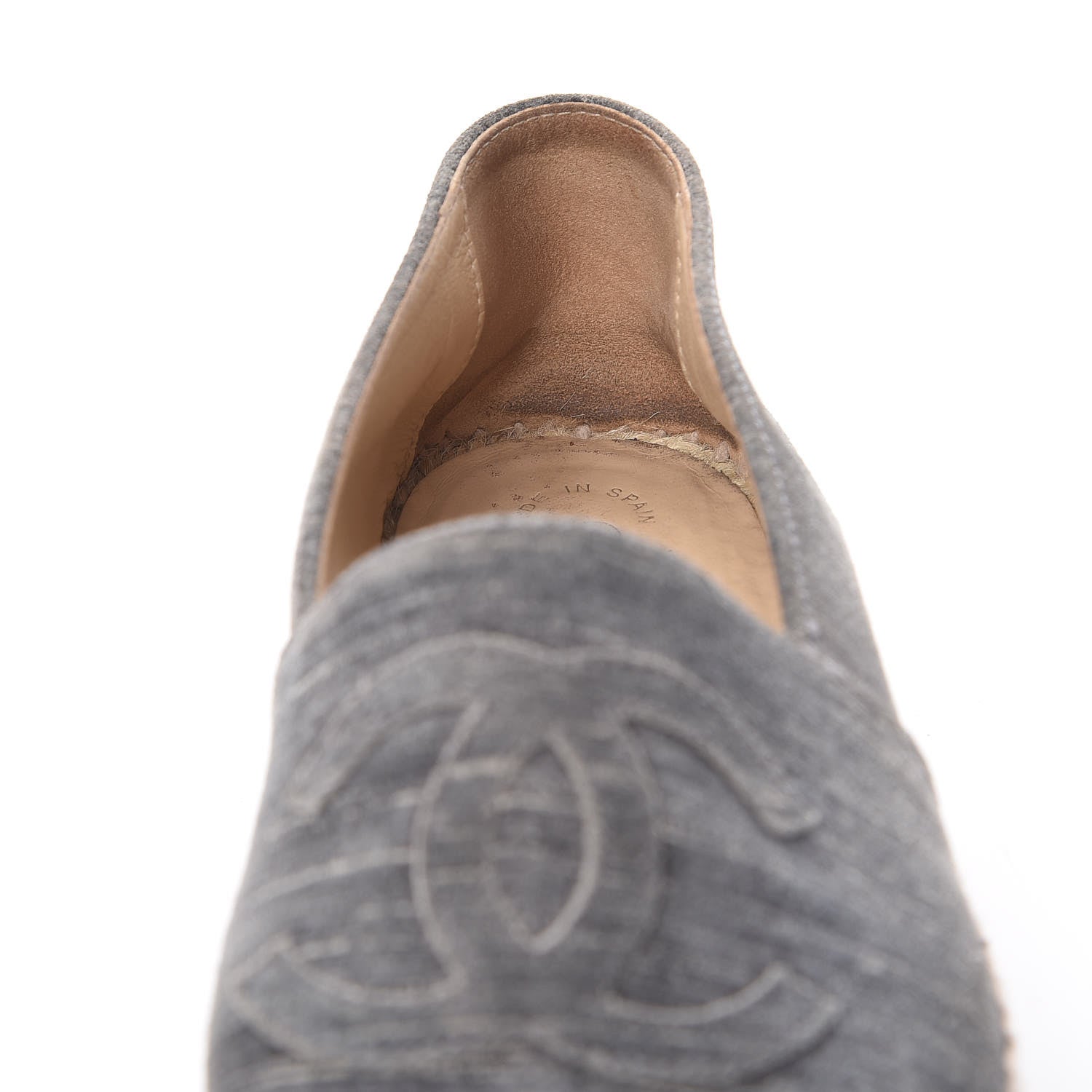 Chanel Striated Suede Espadrilles 37 Dark Grey 13 of 16