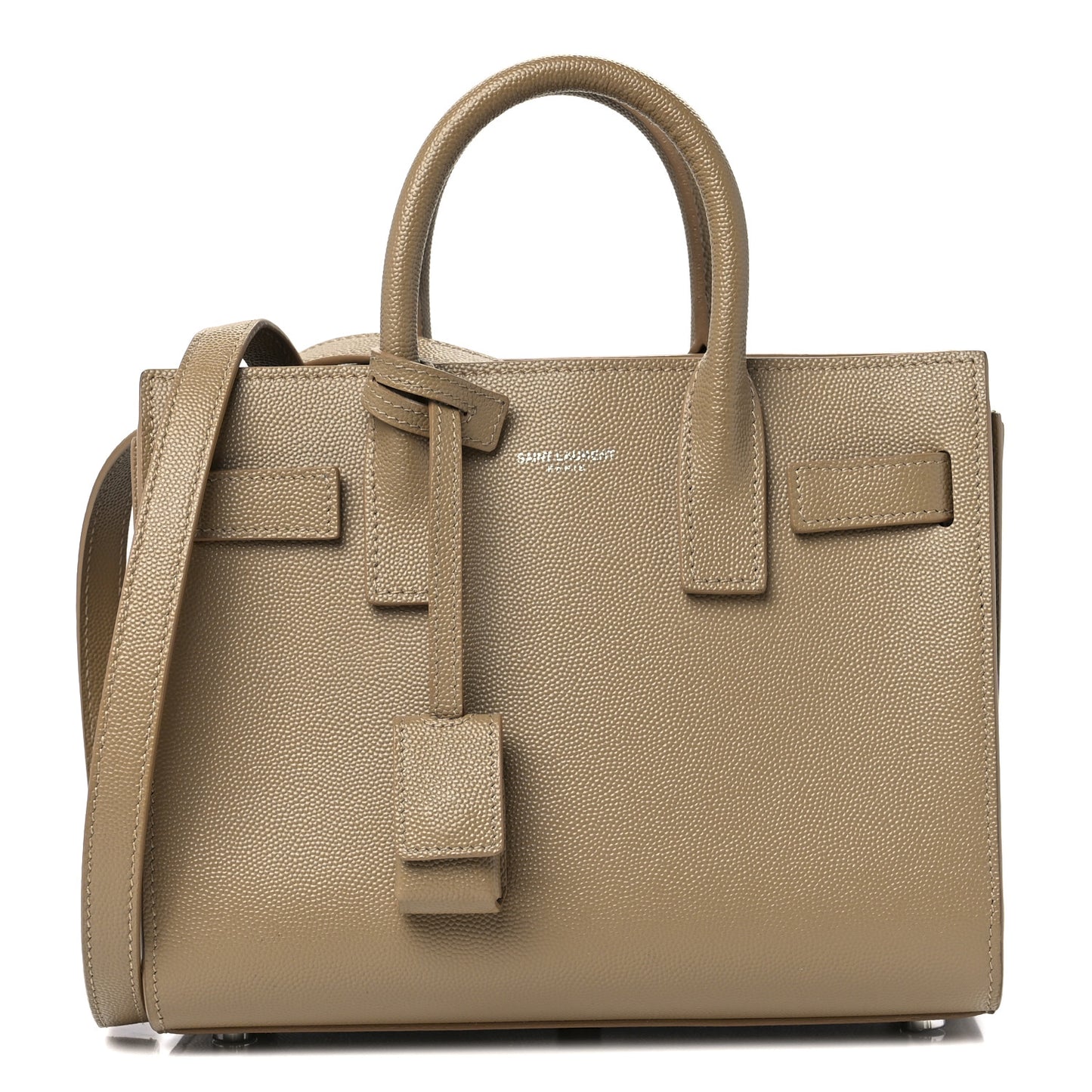 Grained Calfskin Nano Sac de Jour Dark Beige