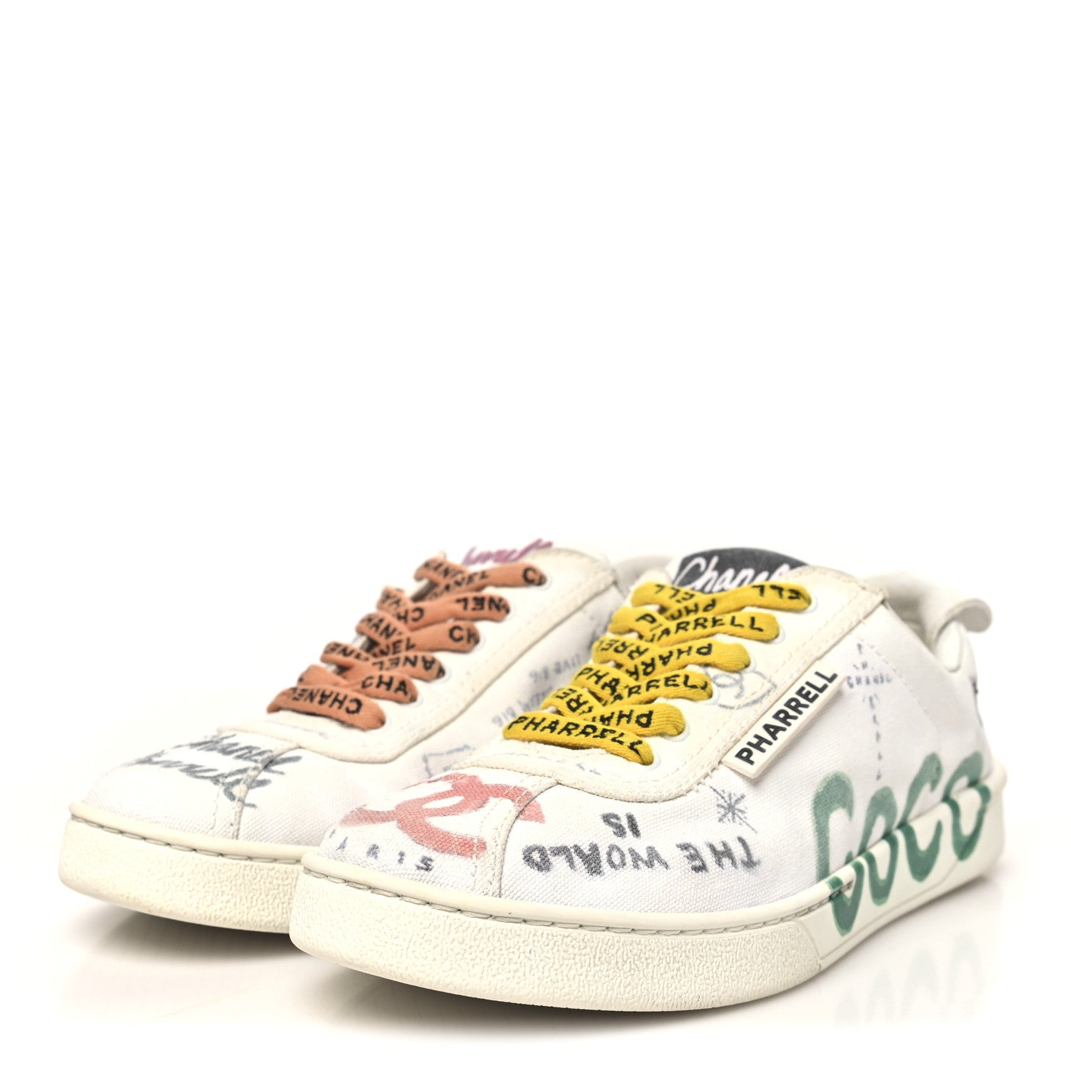 Chanel x Pharrell Williams Canvas Womens Sneakers 37 White Multicolor 4 of 9