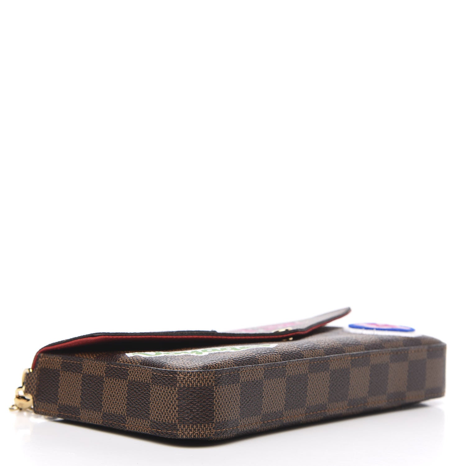 Louis Vuitton Damier Ebene LV Stories Pochette Felicie Chain Wallet 4 of 9